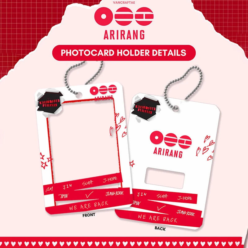KPOP BTS Acrylic Photocard Holder Keychain Waterproof Protective Case  Photocard Storage for Jungkook Jimin V Fans Pendant