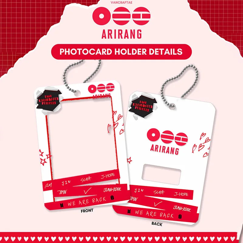 KPOP BTS Acrylic Photocard Holder Keychain Waterproof Protective Case  Photocard Storage for Jungkook Jimin V Fans Pendant