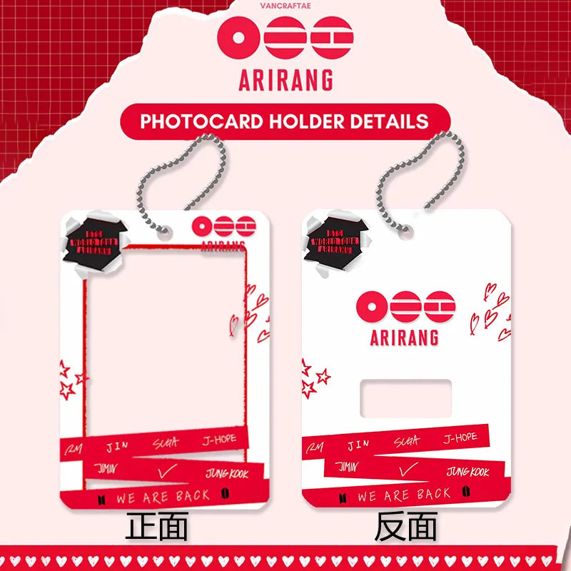 KPOP BTS Acrylic Photocard Holder Keychain Waterproof Protective Case  Photocard Storage for Jungkook Jimin V Fans Pendant