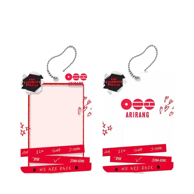 KPOP BTS Acrylic Photocard Holder Keychain Waterproof Protective Case  Photocard Storage for Jungkook Jimin V Fans Pendant