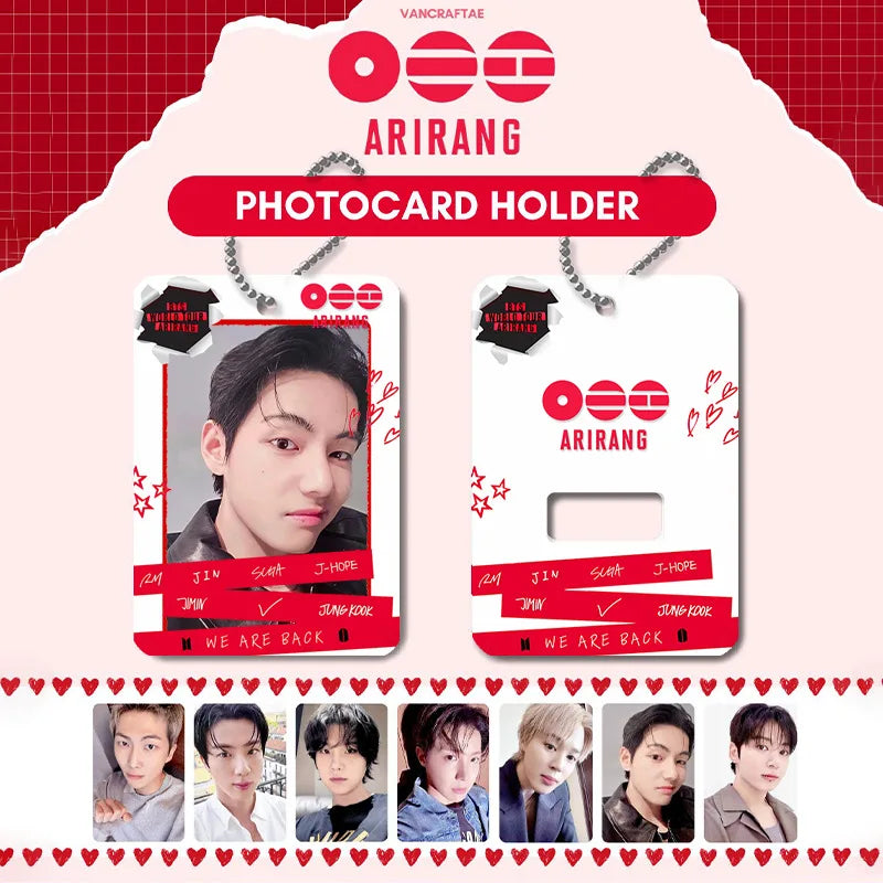 KPOP BTS Acrylic Photocard Holder Keychain Waterproof Protective Case  Photocard Storage for Jungkook Jimin V Fans Pendant